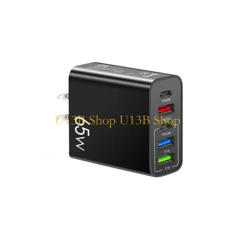 

U13B Charging Adapter 5 Port Design Plastic Texture Suitable for Laptops and Phones