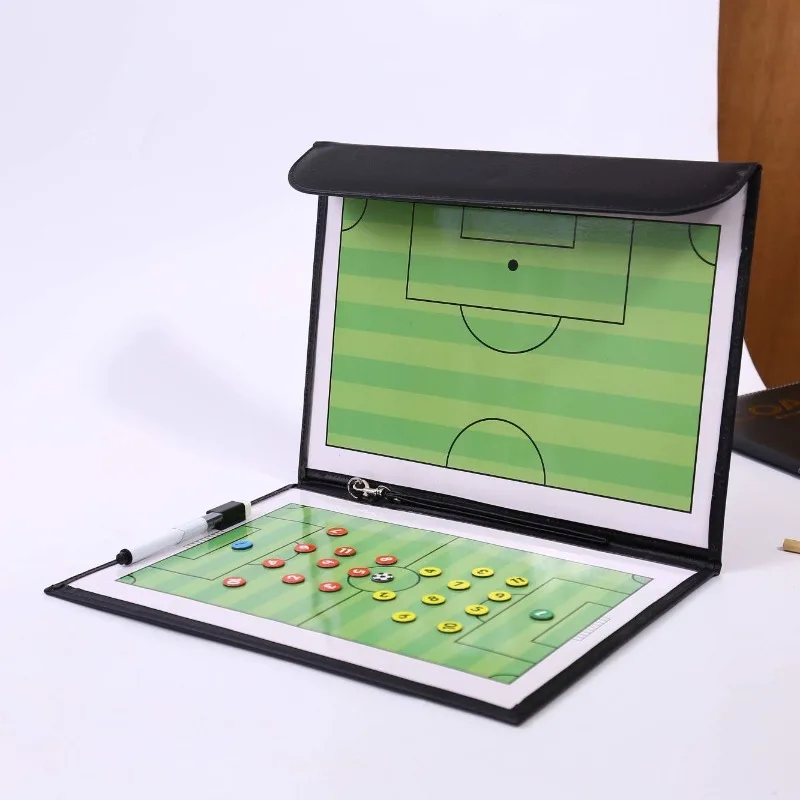 

Portable football tactical board, folding magnetic rewritable tactical book