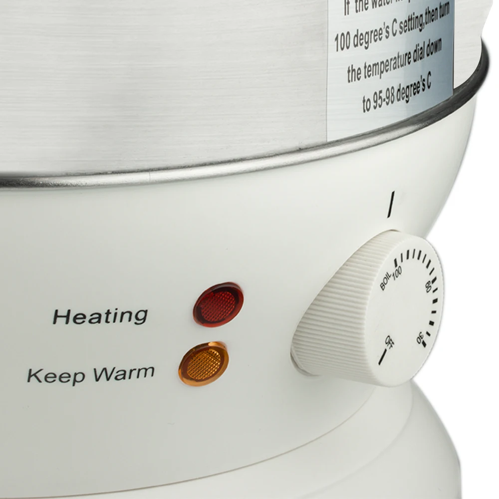 غلاية كهربائية من المينا السيراميك الأبيض، غلاية مياه، ترموستات، صانع شاي ساموفار