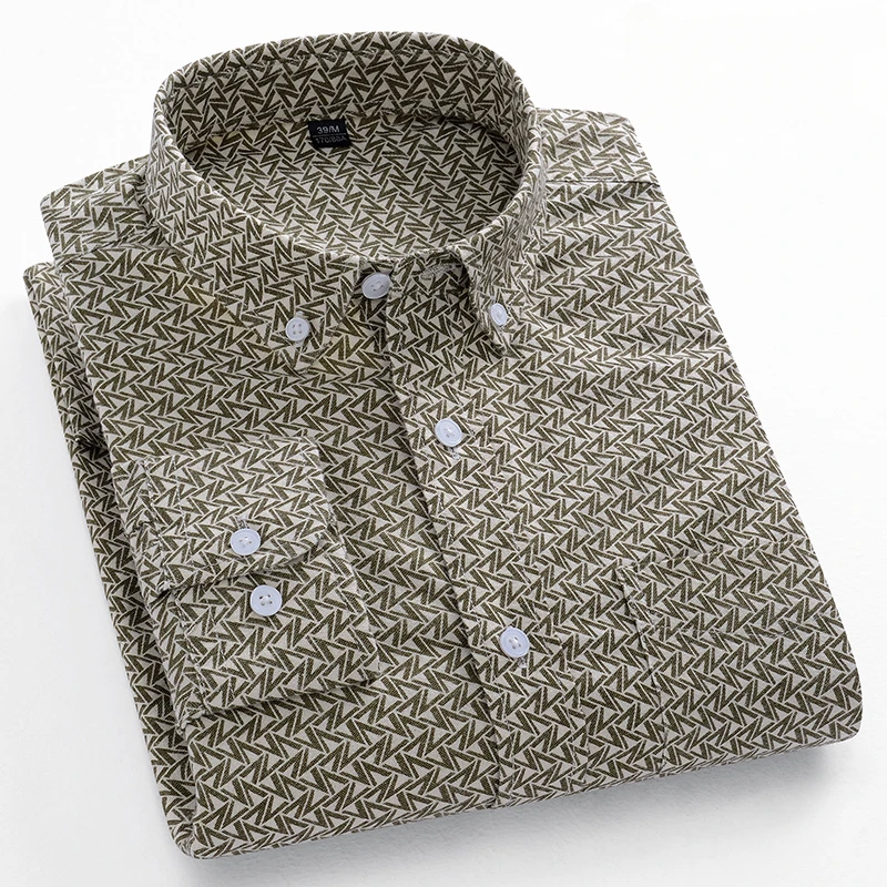 Nowość w koszuli Trendy w modzie100% bawełniane koszule z długim rękawem dla mężczyzn slim fit casual zwykła koszula miękka krata w paski designerskie ubrania