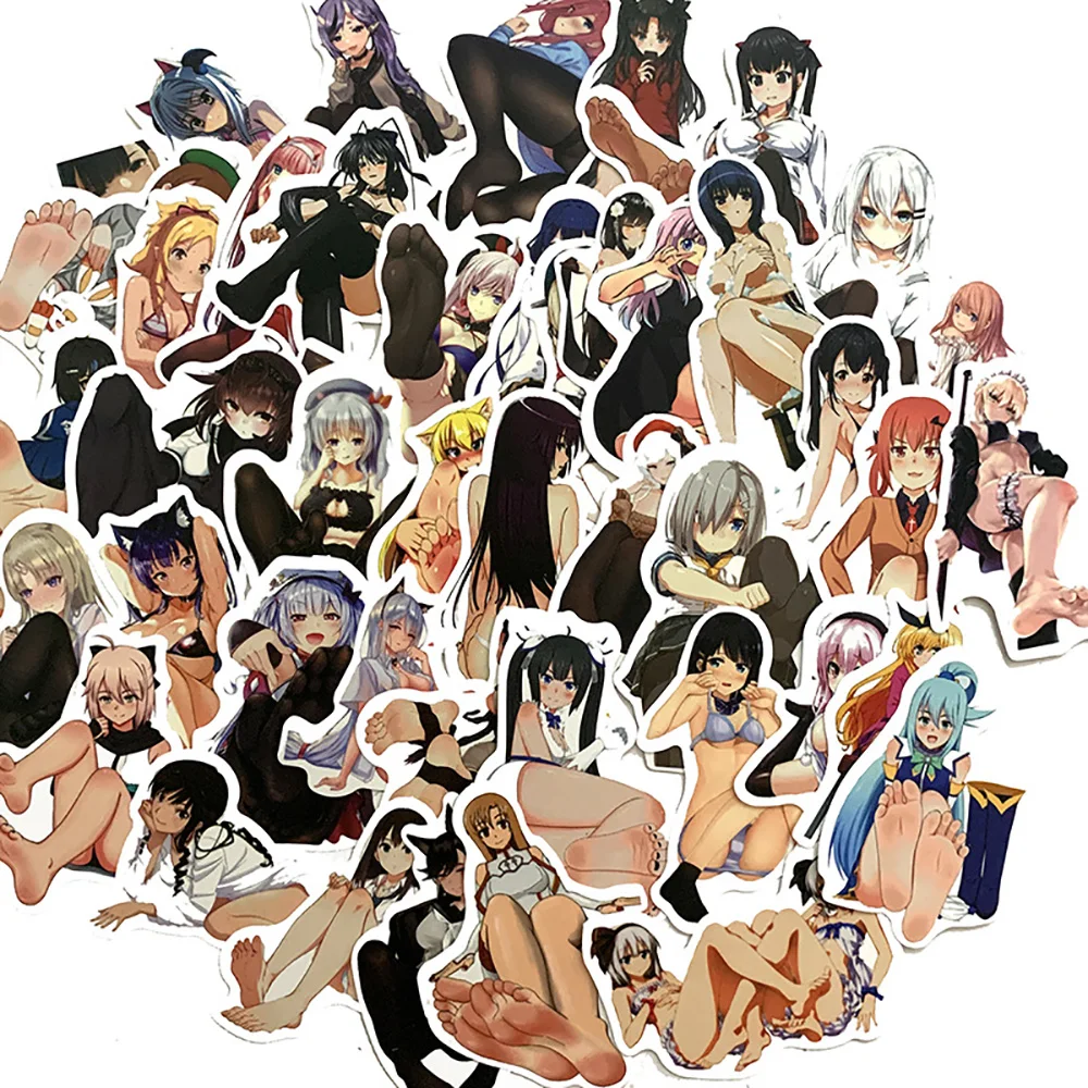 10/30/50PCS Anime Sexy Girl Foot Stickers Decoration Suitcase Scrapbooking Phone Laptop Stationery Kawaii Sticker Kid Toy Gift