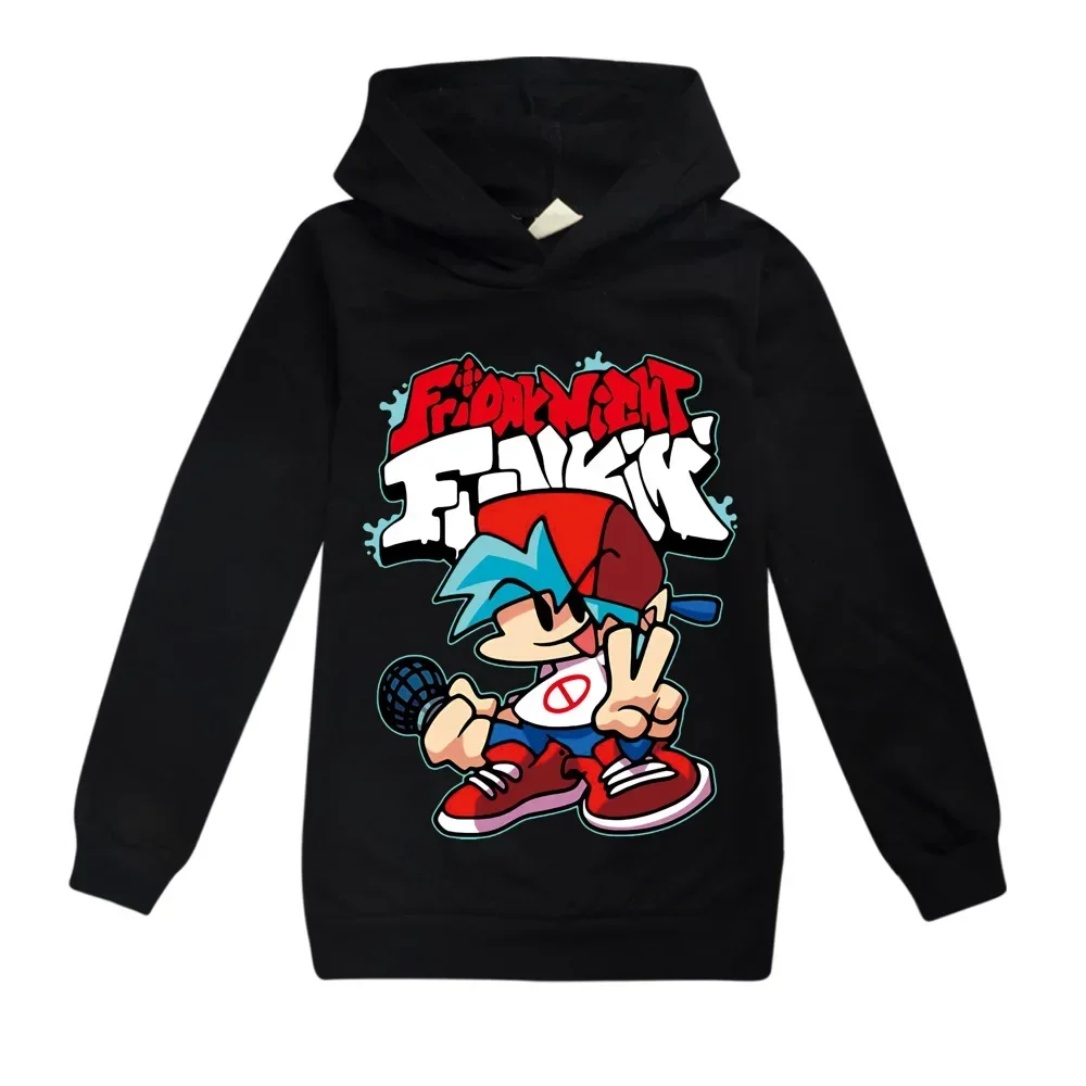 Friday Night Funkin Kids Spring Autumn Hoodie Shirt Children Boys Cartoon Print Hoody Tops Sweatshirt Girl Casual Wear Clothes