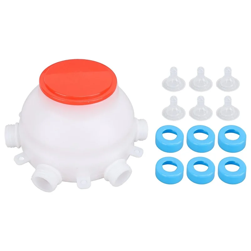

ABWZ-Lamb Feeding Bucket, Piglet Feeding Bottle With 6 Nipples Livestock Milk Jug For Farm Animal Goat Lambs Dog 2.5L