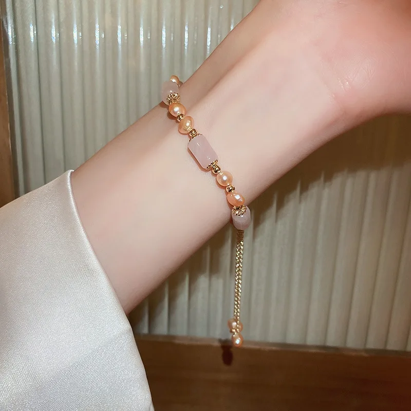 100% natürliche Süßwasser Perle & Jade Stein 14K Gold Gefüllt Weiblichen Charme Armband Schmuck Für Frauen Neue Jahr Geschenke nie Verblassen – Detail 9