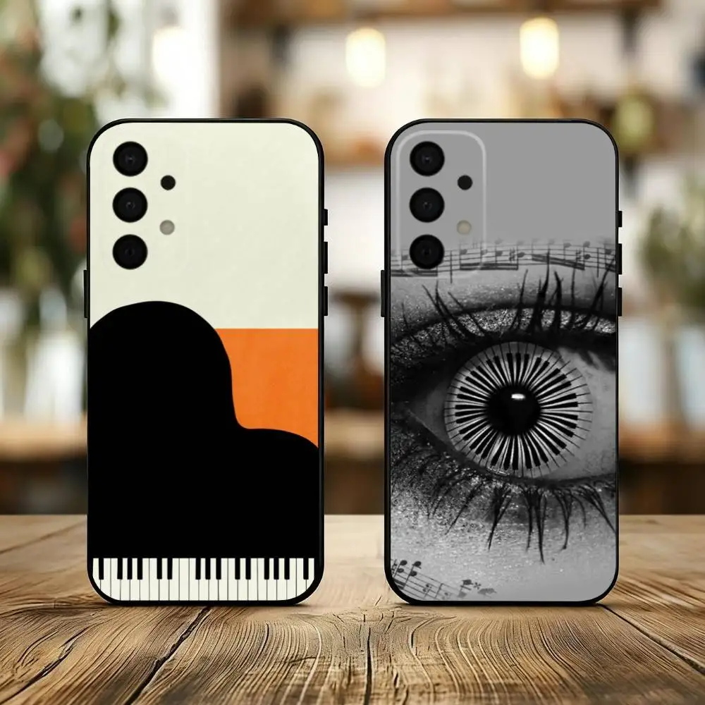 

Keyboard Art Piano phone Case For Samsung Galaxy A73,A72,A71,A70,A53,A52,A51,Others Soft Black Shell