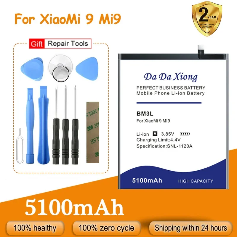 DaDaXiong For Xiaomi Mi 9 Battery BM3L, 5100mAh, Built-in Li-Lon Battery, Replacement Parts for Mi9 Batteries