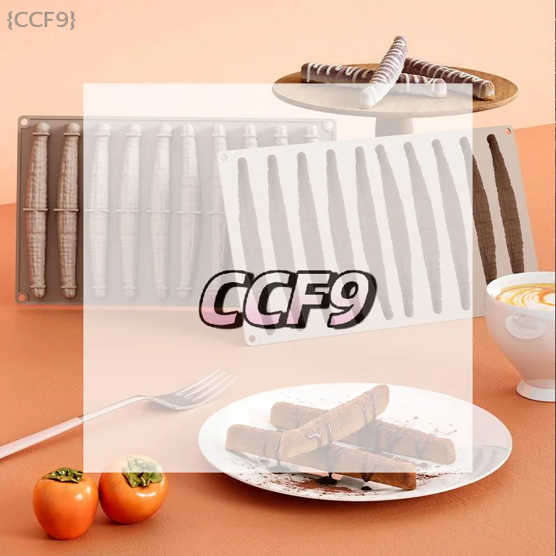 

10-Cell Vanilla Pod Design Silicone Chocolate Mould Food Grade Silicone Cake Mold Kitchen Bakeware Dessert Baking Tools