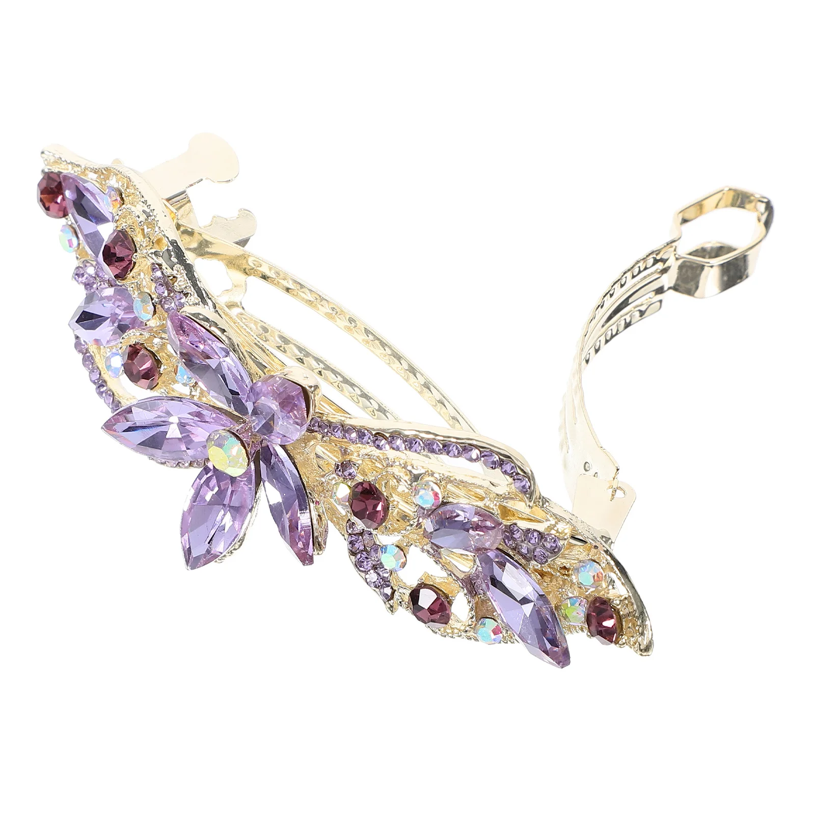 

Water Drop Rhinestone Flower Hair Clip Women Metal Spring Barrette Wedding Party Bridal Hair Accessories Styling Tool