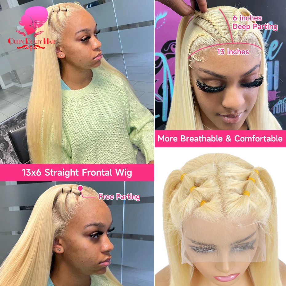 38 Inches 220 Density 360 Lace Frontal Wigs Straight Lace Frontal Wig