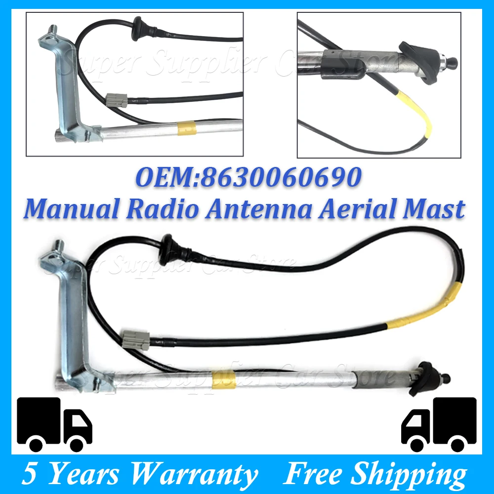 New Manual Radio Antenna Aerial Mast AM/FM Replacement 86300-60690 8630060690 For Toyota LandCruiser VDJ78 VDJ76