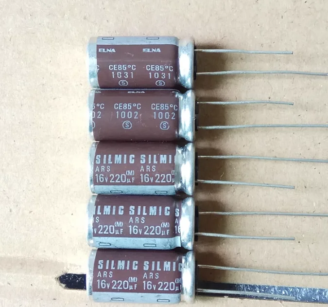 20pcs/lot Japanese original ELNA 16V 220UF SILMIC ARS 10x20mm Brown God Bald Edition Copper Fever Audio Capacitor free shipping