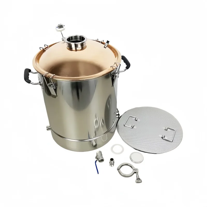 TC copper lid  40l (10.5gal) tank for home brew boiler distillery tank,distillery tank moonshine ss304 pipe fittings
