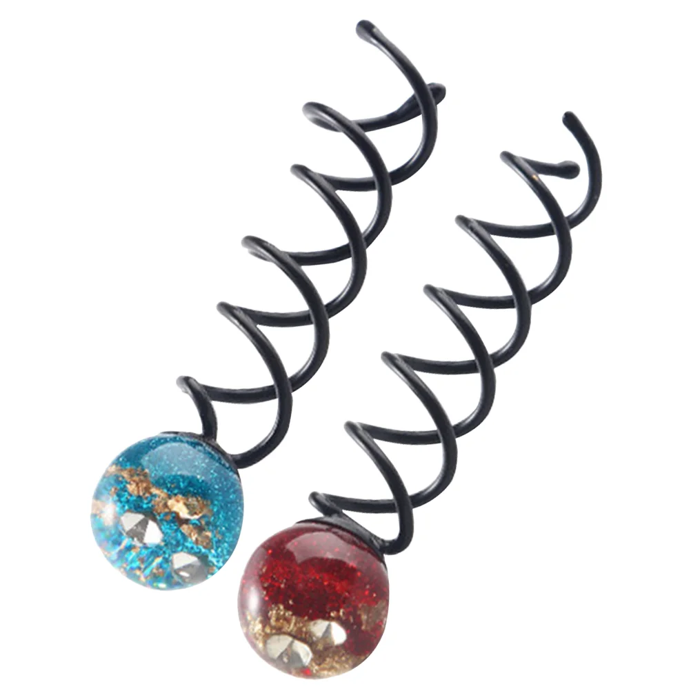 

Korean Style Ball Head Lazy Spiral Clamp Hair Iron Clip Bun Pin Accessories Pins Clips