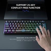 Computer Keyboard USB Wired RGB N Key Rollover Contour Keycaps Membrane Keyboard for Working Gaming 61 Key Mechanical Keyboard