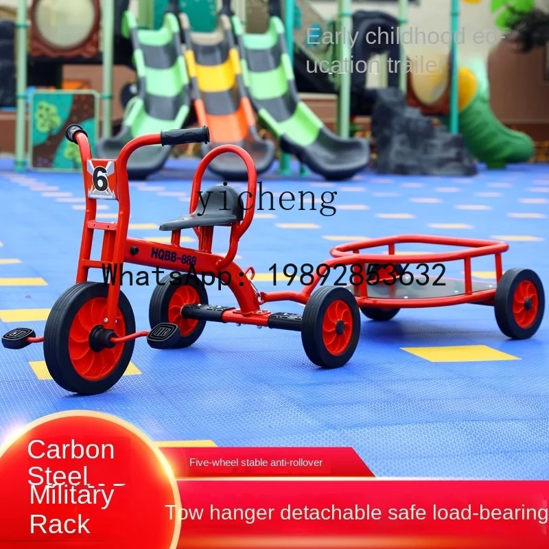 دراجة ثلاثية العجلات لرياض الأطفال مع دلو يمكن أن تأخذ عربة تعليمية لمرحلة ما قبل المدرسة للأطفال #3