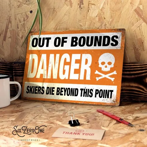 SKI OUT OF BOUNDS Metal Sign Man Cave Bar Vintage Skiing Lodge holiday pub --Tin Sign