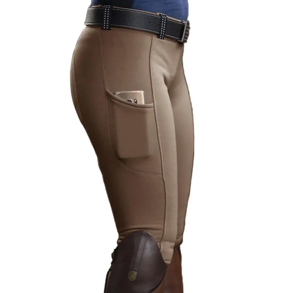 Equestrian Pants Horse Racing Trousers Anti-pilling Navy Horse Riding Tights Pocket Hip Lift Equestrian Pants Horse Racing Pants