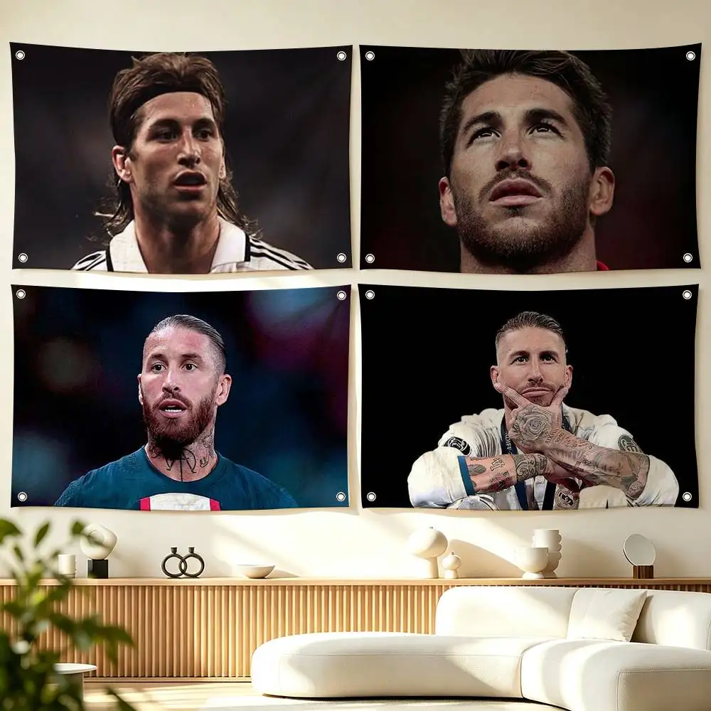 S-Sergio R-Ramos SR4 Football Star  Flag Suitable For Party Club Outdoor Interior Wall Decoration Banner Fans Gift