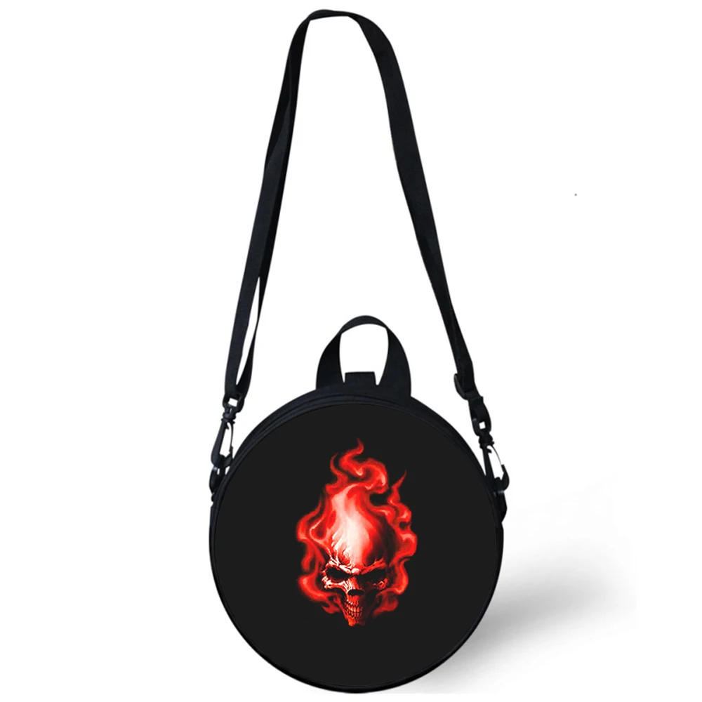 Hell Satan Devil logo bolso de jardín de infantes para niños bolsos de hombro tipo bandolera con estampado 3D para la escuela mujeres Mini mochilas redondas bolso Rugtas