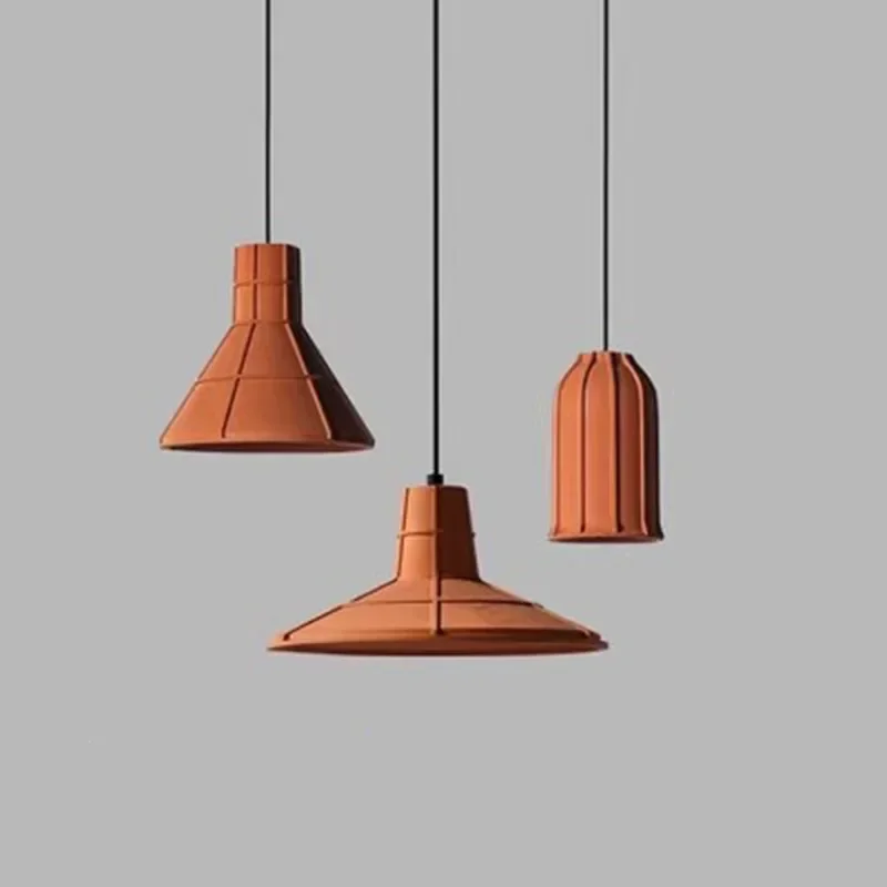 

Nostalgic Industrial Style Cement Pendant Lamp Orange Cafe Hanging Light Nordic Living Room Dining Room Kitchen Bedside Decorate