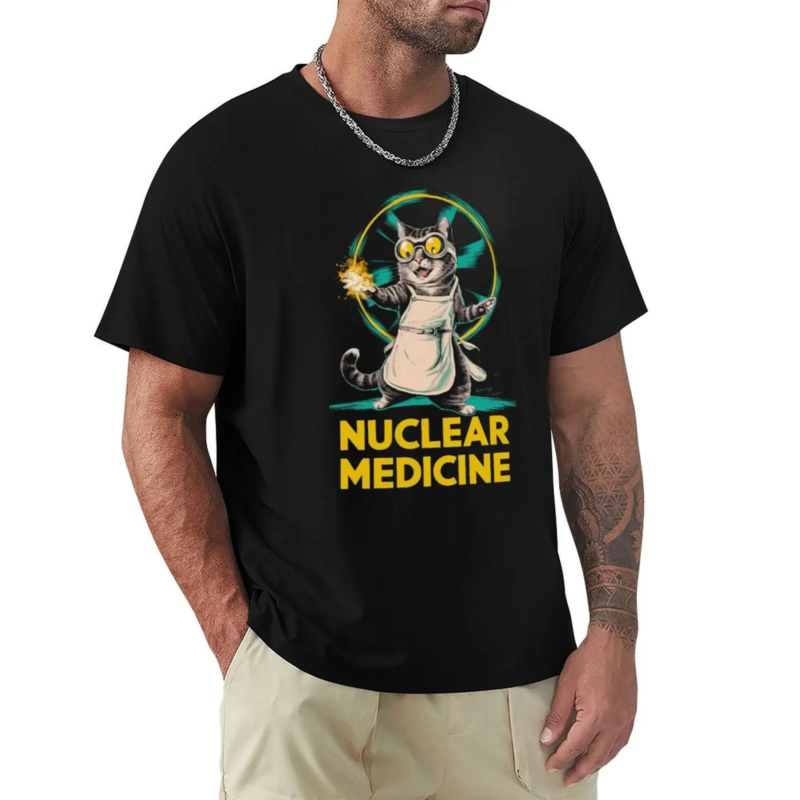 

nuclear medicine, cat, funny, cute T-Shirt oversized baggy shirts customs design your own workout shirts for men