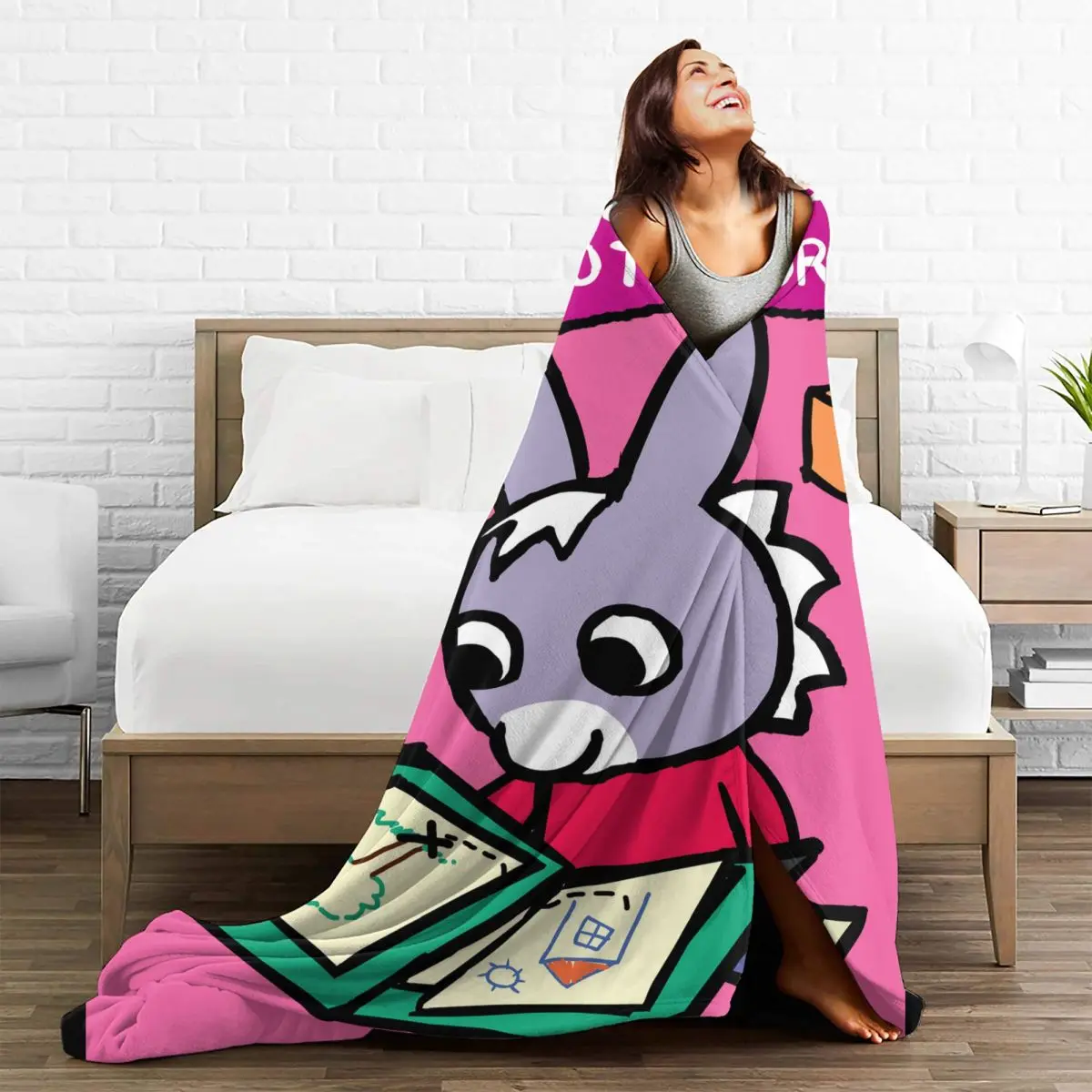 Trotro Anime Blanket Velvet Decoration Child Gift Multifunction Ultra-Soft Throw Blanket for Sofa Bedroom Rug Piece