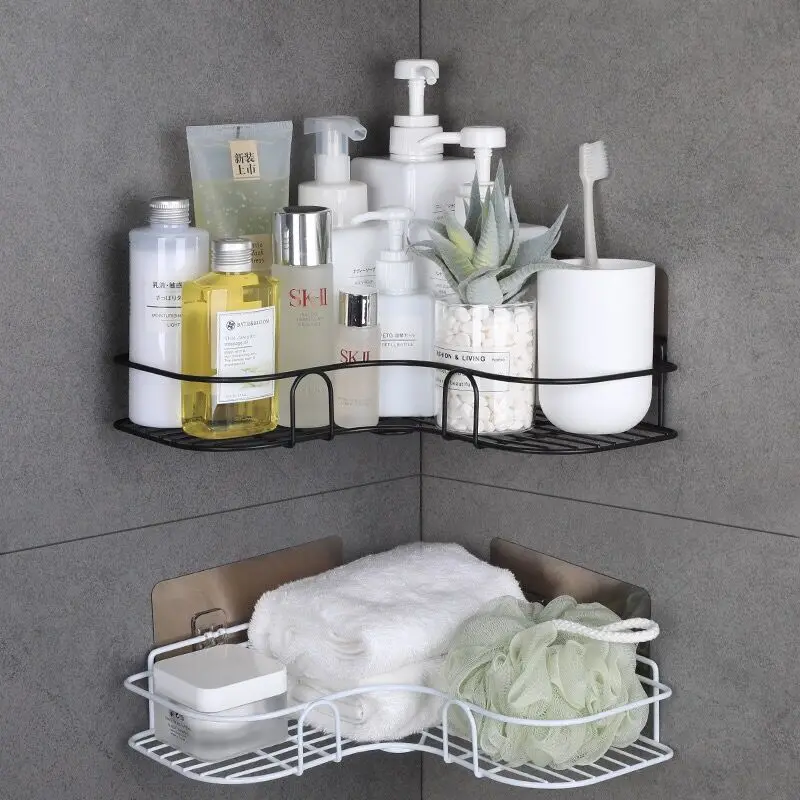 Bathroom Shelf Shower Shelf Shampoo Storage Shelf Kitchen Spice Corner Shelf No Punch Wall - Mounted Shelf Bathroom Accessories