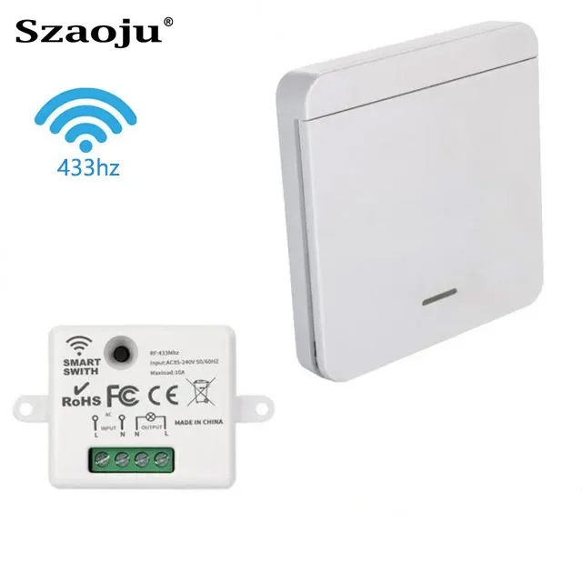 

433mhz RF 10A Wireless Switch 100V 240v Switch Module Receiver Electric Supports 2 Way Smart Switch Control Home Lamp fan