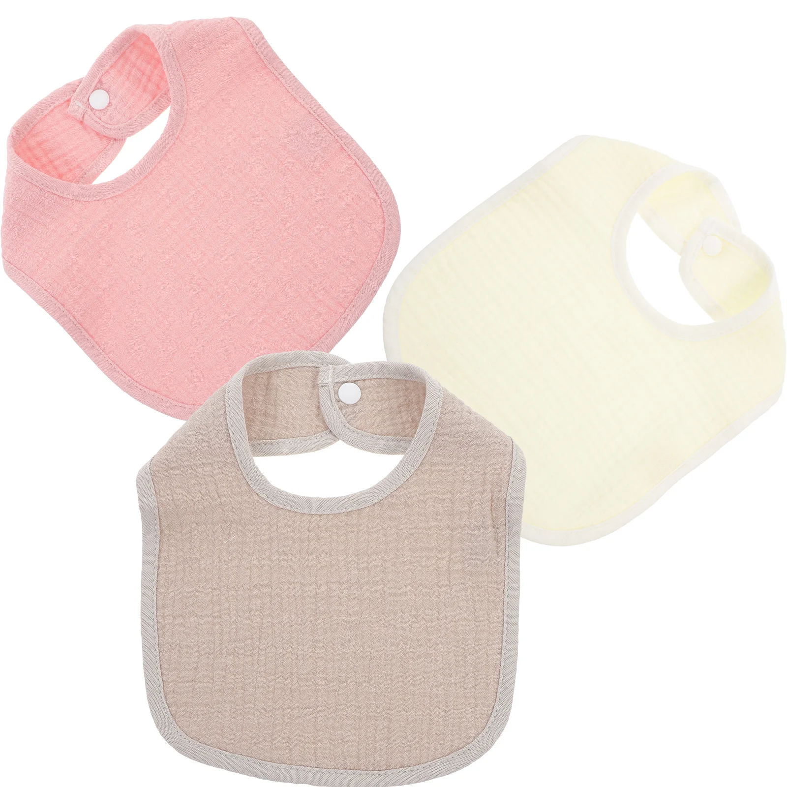 3 шт., детские хлопковые слюнявчики для новорожденных, впитывающий нагрудник для кормления, мягкая застежка, разноцветные детские нагрудники для еды