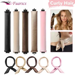 Thickening 3cm Iron Hook Heatless Curling Rod and Solid Color Versatile Silk Scarf Lazy Big Wave Curly Hair Styling Accessories