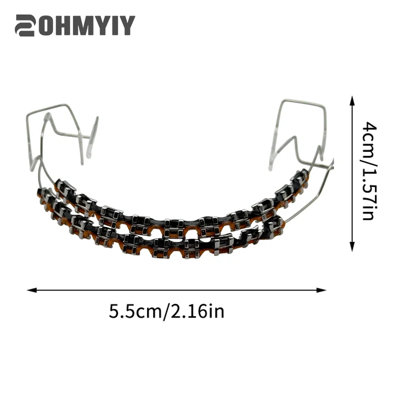 

Double spell color Fake Braces Brackets 1Pair For Teeth Temporary Metal Wires Metal Bracket Orthodontic Ligature Ties Dental