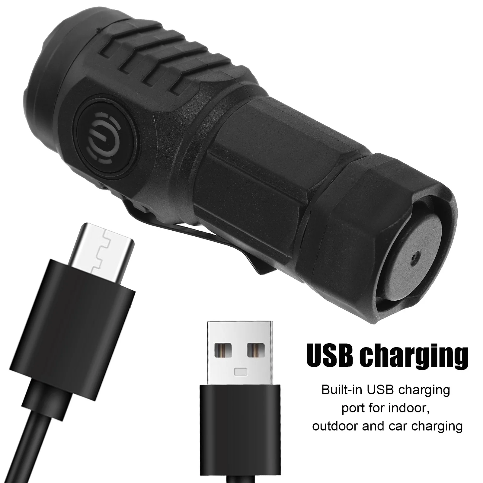 1 مجموعة مصباح يدوي صغير قابل لإعادة الشحن Led التخييم في الهواء الطلق مصباح يدوي المحمولة عالية لومينز يده ضوء للمشي في حالات الطوارئ