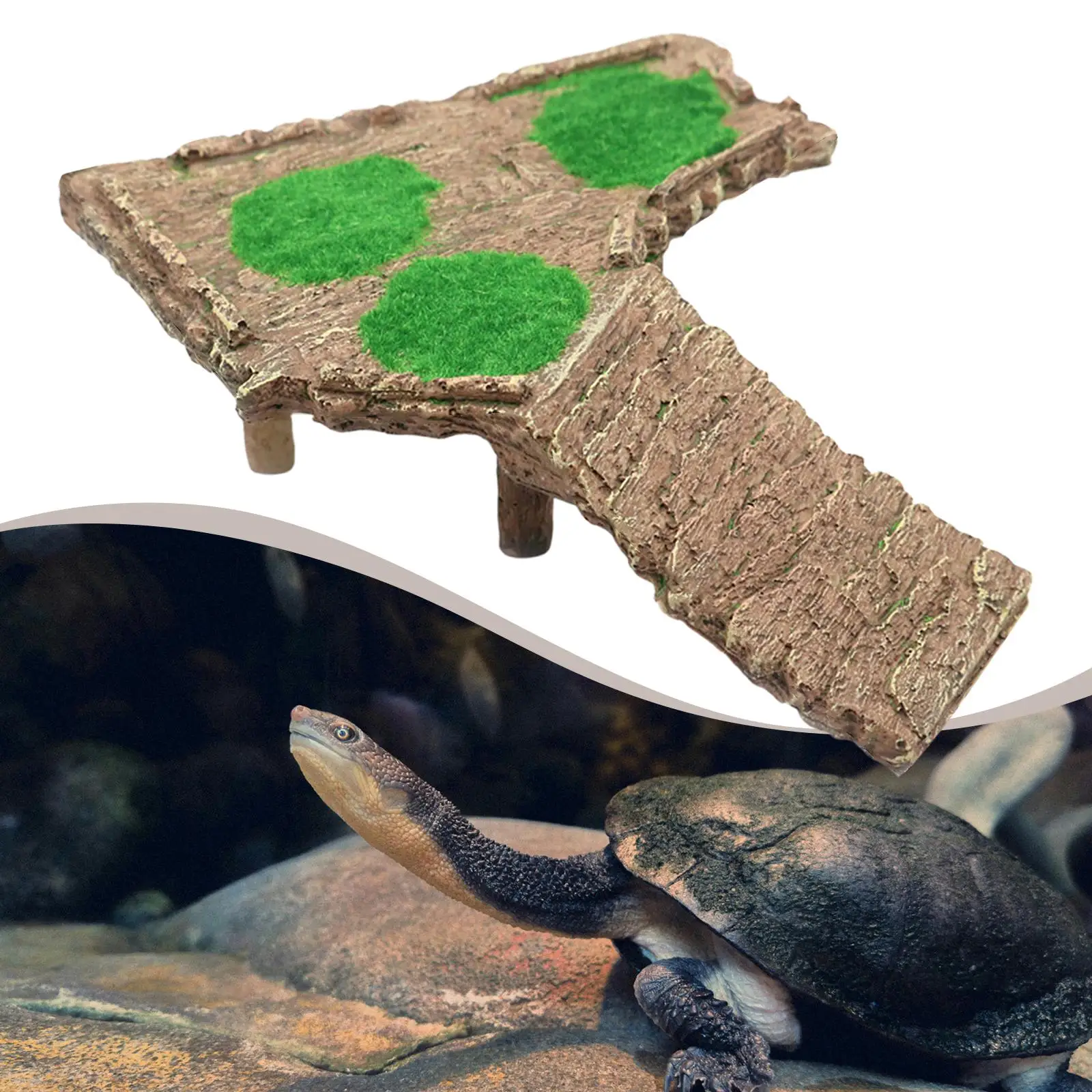 منصة الفرح السلحفاة السلحفاة يستريح حوض السلحفاة تسلق منحدر حوض السمك الديكور للبرمائيات الضفدع Terrapin السحالي #4