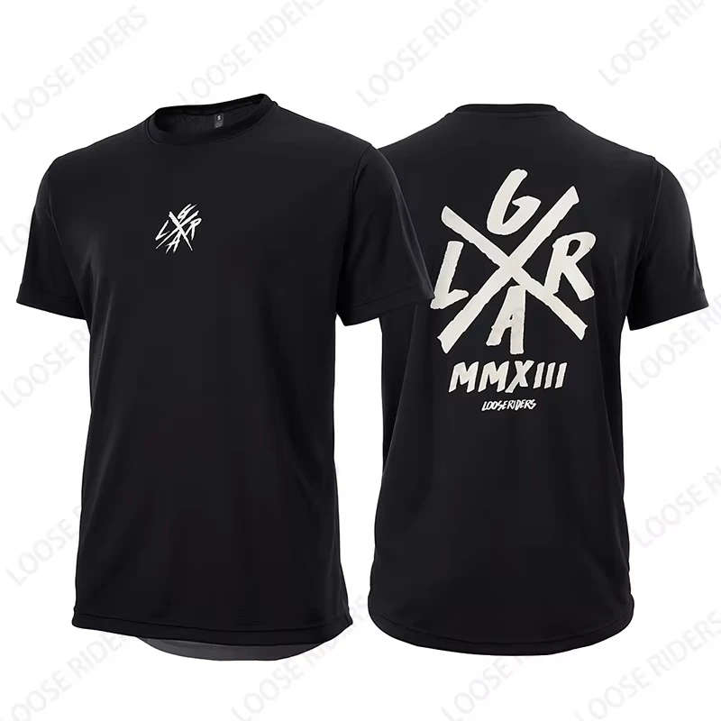 Passende Herren-T-Shirts aus Baumwolle Loose Riders Downhill Jersey Sommer MTB Radsport-Sweatshirt für Männer und Frauen – Detail 3
