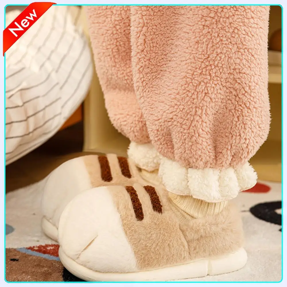 

3D Cat Paw Plush Slippers Fluffy Home Slippers Anti Slip Furry Paw Couple Slippers Cute Paw Slippers for Autumn Winter