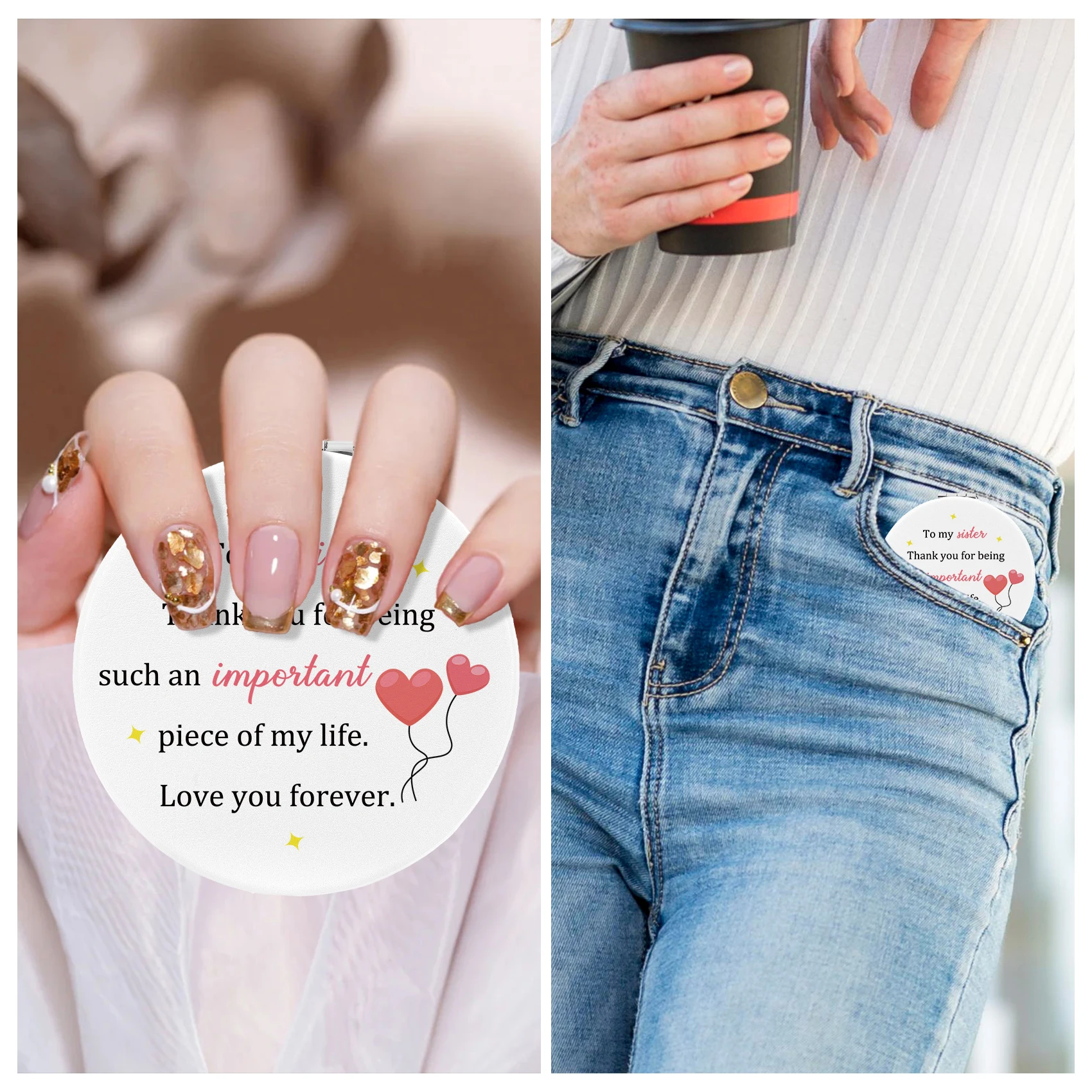 Foldable Makeup Mirror Portable Double-Sided Mirror Student Dormitory Desktop Small Gift Wholesale