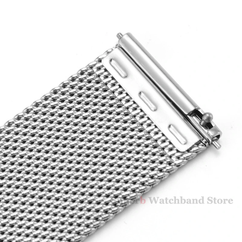 Milanese حزام العالمي سوار الإفراج السريع 18 مللي متر 20 مللي متر 22 مللي متر 12 مللي متر 14 مللي متر 16 مللي متر 17 مللي متر 19 مللي متر 21 مللي متر 24 مللي متر 0.6 شبكة الفولاذ المقاوم للصدأ #2