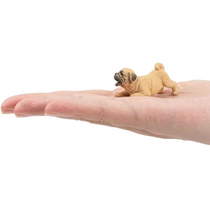 Simulation Dog Pet Animal Model Toy Mini Playful Pug Puppy Figures Dolls Action Figurines Toys for Children Set Gift