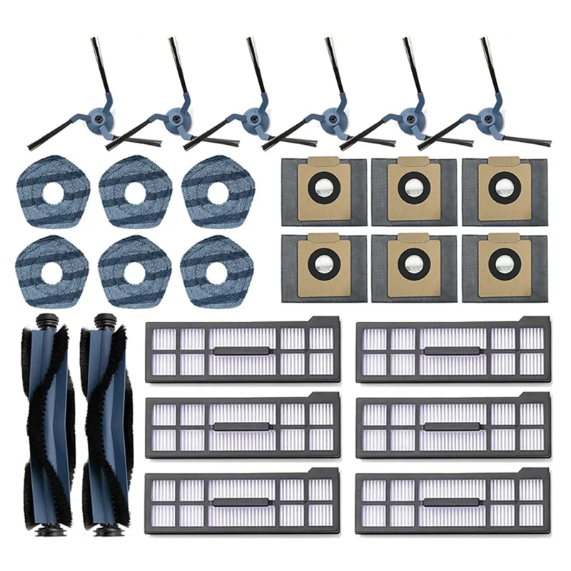 ABRG-For Eufy X10 Pro Omni استبدال الملحقات الأسطوانة الجانب فرشاة تصفية ممسحة القماش الخرق منصات كيس لجميع الغبار أجزاء المكنسة الكهربائية