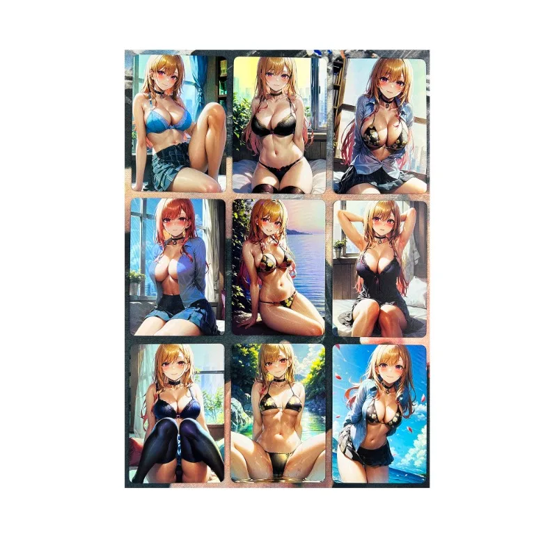 

9pcs/set Anime Sexy GirlsCollectible Cards kawaii ACG Beauty Kitagawa Marin Boutique Suit Hobby Cartoon Game Collectible Cards