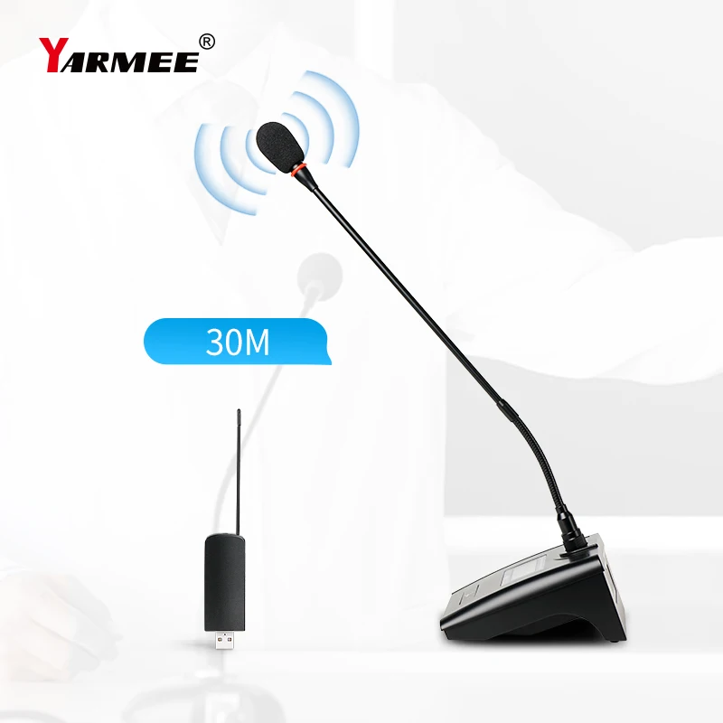 YARMEE Wireless Gooseneck Microphone USB Receiver Desktop Studio Office Meeting Speech Mic Professional Audio Speaker 500-980mhz