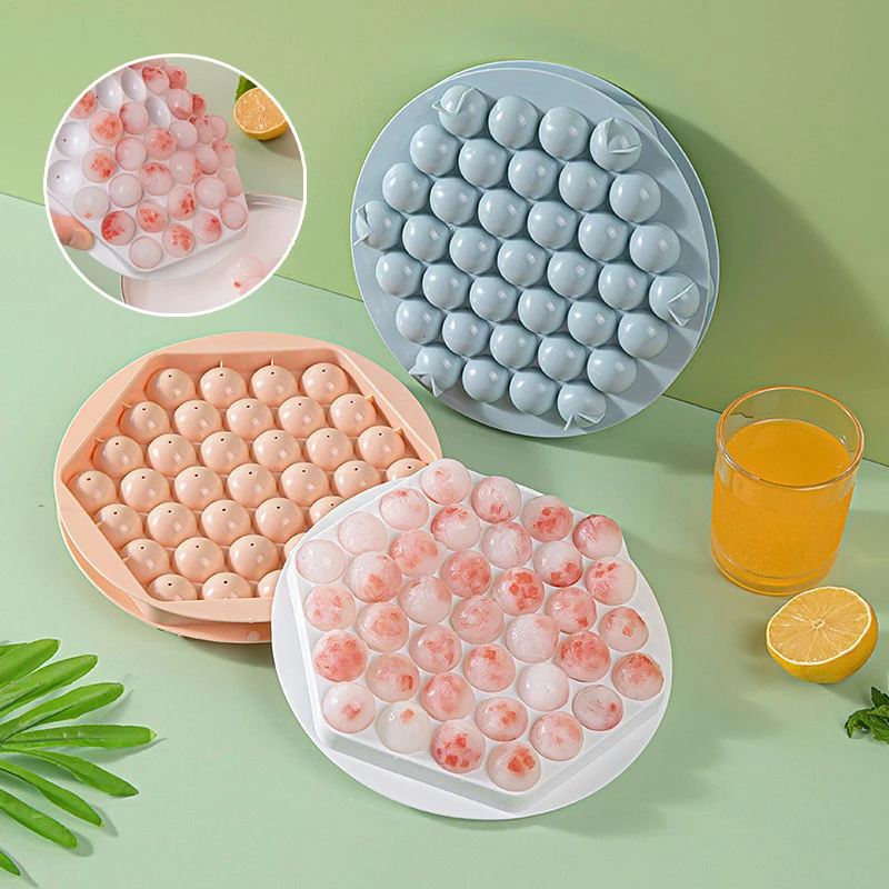 37 Grids Plastics Ice Grid Ball Ice Cube Mold With Cover Ice Storage Box Easy To Demould Bar Home Party Kitchen Tools