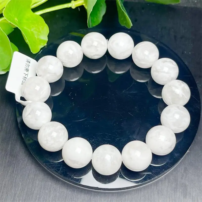 

Natural White Snowflake Garden Quartz Bracelet Women Men Reiki Energy Stretch Wrist Jewelry Gift 1PCS 11/12/13/15MMMM