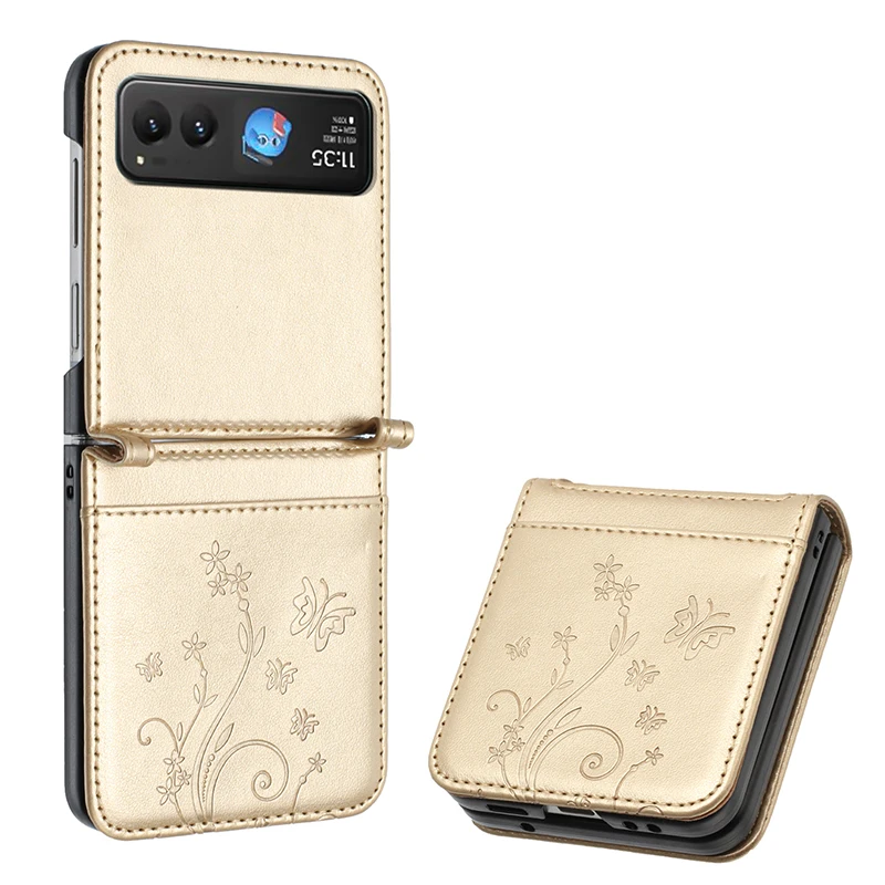 Flip Case For Motorola Razr 60 Ultra 50 40 Razr Ultra 2025 Razr+ 2024 Embossed Butterfly Phone Case Cover