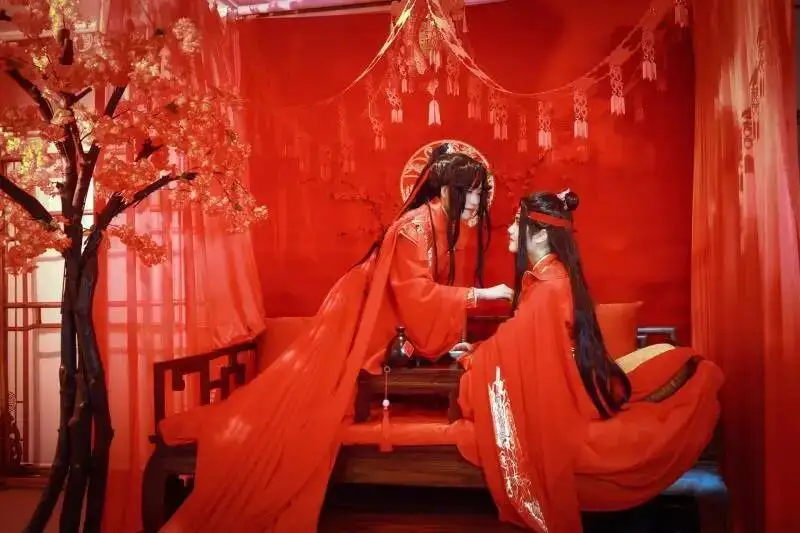 

Demonic Cultivation Cos Grandmaster Of Envy Wedding Dress Ancient Style Wei Wuxian Lan Wang Ji Cosplay Costume Han Fu Halloween