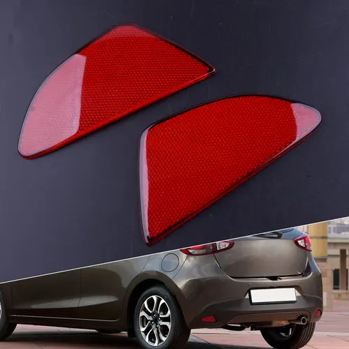 Nuevo 1 par de luces antiniebla traseras rojas ABS para coche, Reflector de parachoques apto para Mazda 2 Demio 5 puertas Hatchback 2015 2016 2017 2018