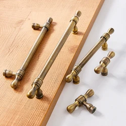Antique Solid Brass Long Handles for Furniture Luxurious Kitchen Cabinet Handles Hardware Wardrobe Bedside Table Drawer Knobs