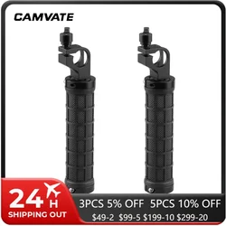 CAMVATE Rubber Camera Rod Handle Grip with 19mm Rod Adapter For DSLR Camera Shoulder Mount Rig Rod Support System Tripod Head