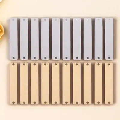 20Pcs Stainless Steel Rectangular Charm Blanks for Handmade Necklace Earring Bracelet DIY Stamping Tag Pendant Craft Supplies