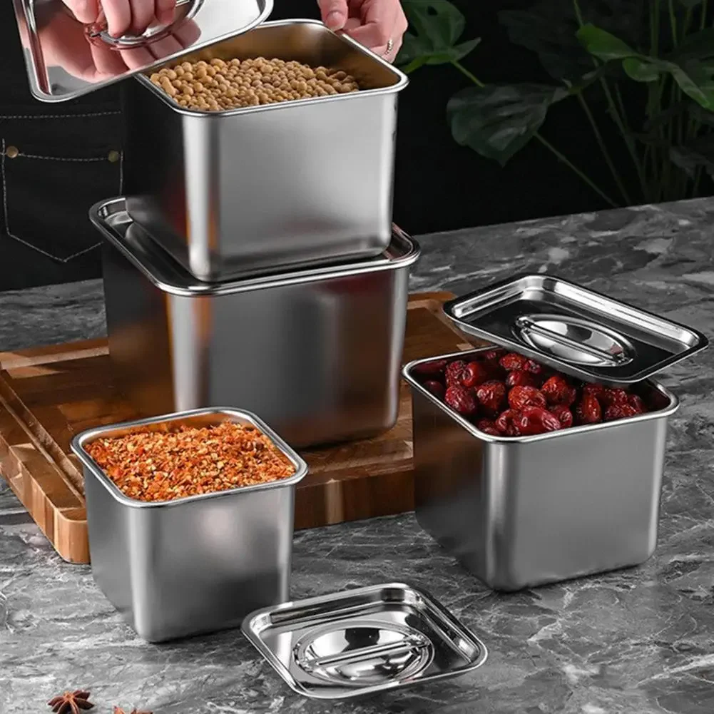 square basin Rectangle tray basin with lid GN Pan stainless steel Food pan Chafing Buffet restaurant milk tea shop seasoning box